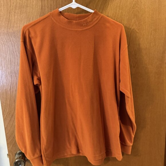 Columbia Dark Orange Fleece Long Sleeve Mock Neck Pullover Shirt Youth Sz Large - Picture 1 of 7